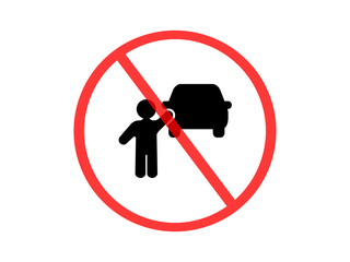 Obraz premium A no hitchhiking sign. It's a universal symbol to avoid unwanted actions transparent background