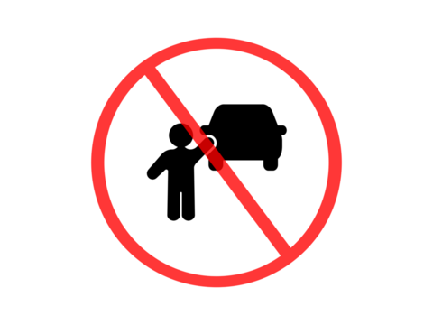 A no hitchhiking sign. It's a universal symbol to avoid unwanted actions transparent background