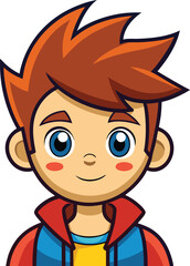 Cartoon boy with a big smile