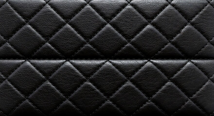 Black Quilted Leather Texture Background