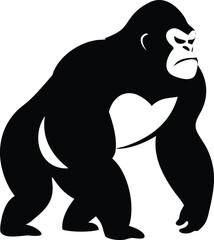 Bold Stylized Black Silhouette of a Giraffe on White Background black and white animal