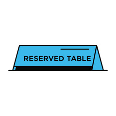 Reserved table sign ready for service in restaurant setting