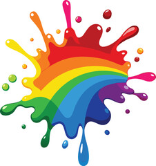 colorful splashes on transparent background