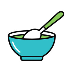 Healthy bowl of food with spoon, ready for a nutritious meal