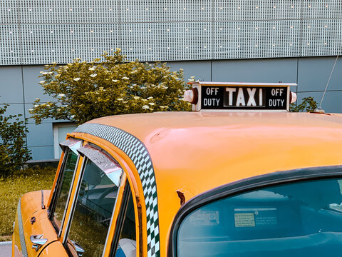 Taxi off duty sign retro car Work Shift Taxi Vintage Car