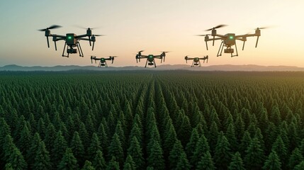 Robotic-assisted drone swarm for reforestation, autonomously planting diverse native tree species across vast, deforested landscapes, accelerated ecological recovery.