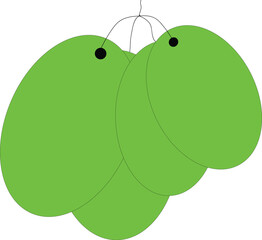 Hanging Green Oval Tags Icons
