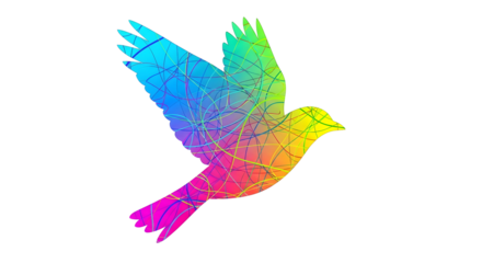 Vibrant Dove A Colorful Symbol of Peace and Freedom in a Swirl of Artistic Expression