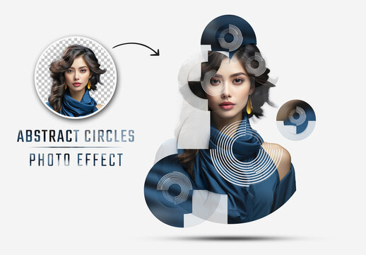 Abstract Circles Dispersion Photo Effect Mockup