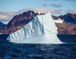 Iceberg in arctic landscape