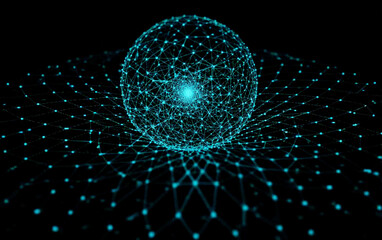 Abstract sphere with interconnected lines representing network or data structure