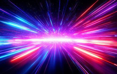 Vibrant and dynamic light streaks creating a futuristic scene