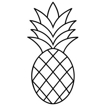 Pineapple fruit outline vector, a modern pineapple icon art design, black vector pineapple outline, black vector of pineapple fruit, simple pineapple art