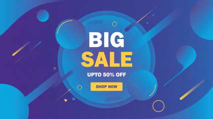 Limited Time Big Sale Up to 50 Percent Off Shop Now Abstract Background with Geometric Shapes