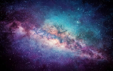 Fototapeta premium Vibrant Cosmic Nebula with Stars and Galaxies in Deep Space
