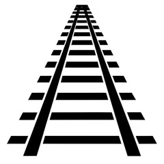 Railroad tracks outline vector, a modern railroad icon art design, black vector railroad tracks outline, black vector of railroad, simple railroad tracks art