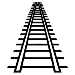 Railroad tracks outline vector, a modern railroad icon art design, black vector railroad tracks outline, black vector of railroad, simple railroad tracks art