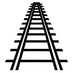 Railroad tracks outline vector, a modern railroad icon art design, black vector railroad tracks outline, black vector of railroad, simple railroad tracks art