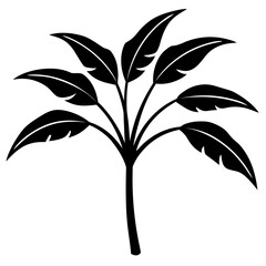 Banana tree outline vector, a modern banana tree icon art design, black vector banana tree outline, black vector of banana tree, simple banana tree art