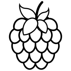 Raspberry outline vector, a modern raspberry icon art design, black vector raspberry outline, black vector of raspberry, simple raspberry art