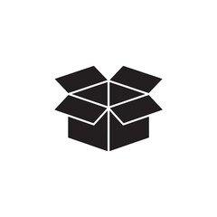 Open cardboard box icon isolated on white background