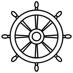 Ship wheel outline vector, a modern ship wheel icon art design, black vector ship wheel outline, black vector of ship wheel, simple ship wheel art
