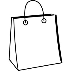 Shopping bag outline vector, a modern shopping bag icon art design, black vector shopping bag outline, black vector of shopping bag, simple shopping bag art