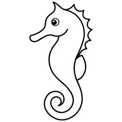 Seahorse outline vector, a modern seahorse icon art design, black vector seahorse outline, black vector of a seahorse, simple seahorse art