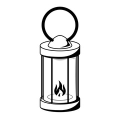 Abstract Doodle Elements Hand Drawn Oil Lamp Camp Lantern Sketch Vector Design Style Background Illustration Cartoon Icons