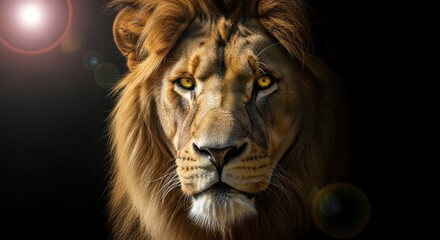Naklejka premium Majestic Lion King of the Jungle with Golden Eyes