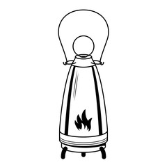 Abstract Doodle Elements Hand Drawn Oil Lamp Camp Lantern Sketch Vector Design Style Background Illustration Cartoon Icons