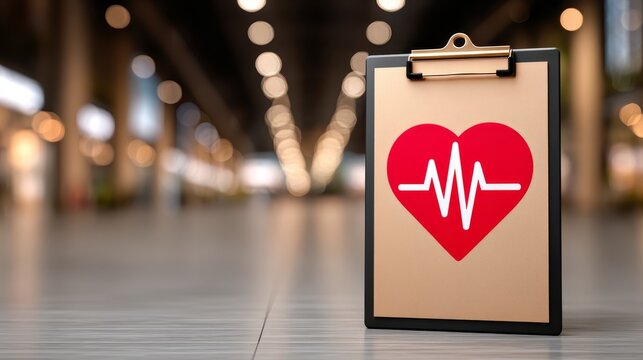 Healthcare clipboard, embracing heart health and medical checkups for a vibrant life.