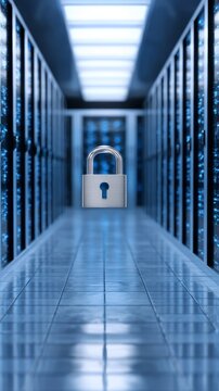 Secure server lock, enhancing data protection and access control for enhanced cybersecurity.