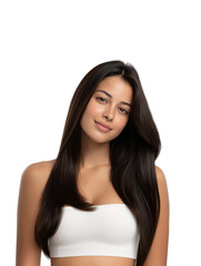 Young Asian woman with long straight dark hair