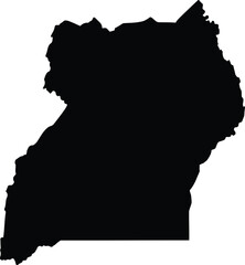 Uganda map silhouette vector illustration eps scalable graphic for geographic representation