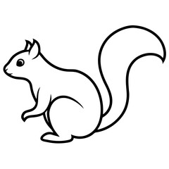 Fototapeta premium Squirrel animal silhouette vector, a black squirrel vector art design, and a silhouette of a squirrel isolated on a white background