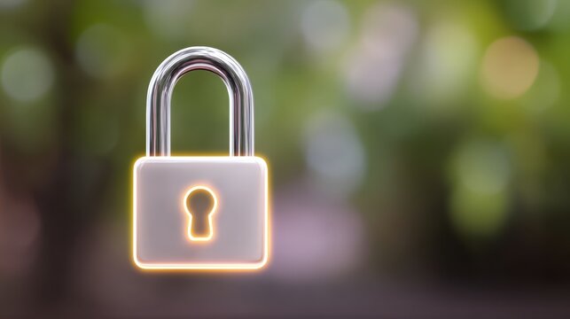 Glowing padlock, security, protection, and data encryption in the digital age secure.