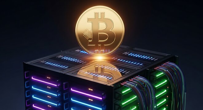 Bitcoin Cryptocurrency and Modern Computer Server Technology.