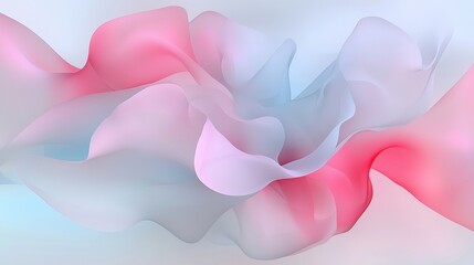 A digital illustration of abstract floral patterns in pink, blue, and white.