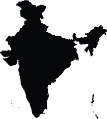 Scalable vector map silhouette of india eps for general use © @ahmedmaynul