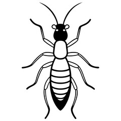Termite outline vector, a modern termite animal icon art design, black vector of a termite animal, simple termite art, a termite isolated