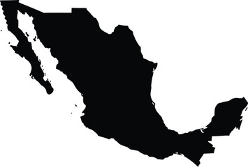 Silhouette vector map of mexico eps scalable illustration for diverse projects