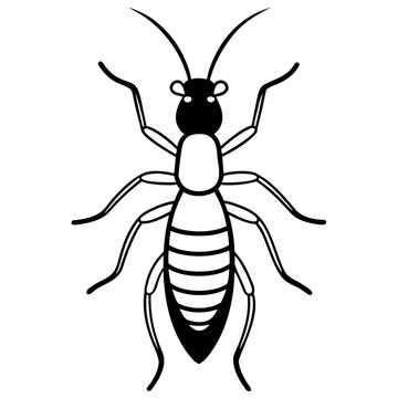 Termite outline vector, a modern termite animal icon art design, black vector of a termite animal, simple termite art, a termite isolated