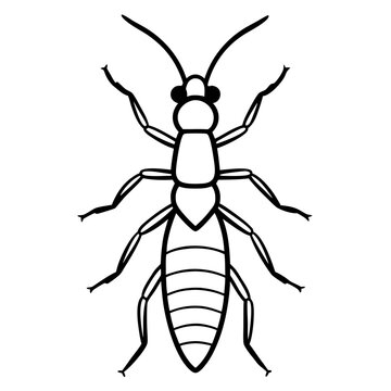 Termite outline vector, a modern termite animal icon art design, black vector of a termite animal, simple termite art, a termite isolated