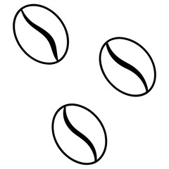 Coffee beans outline vector, a modern coffee seed icon art design, black vector of coffee beans, simple coffee beans art, coffee beans isolated