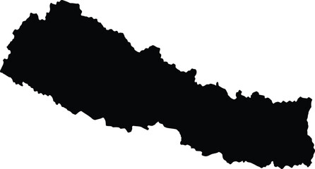 Black silhouette map of nepal vector graphic scalable illustration for design projects