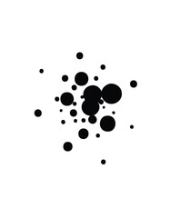 Black circles scattered on white background dots random