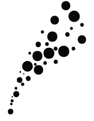 Black circles abstract pattern flowing upward dots