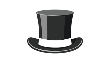 Black top hat with grey band black hat formal wear