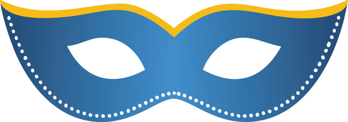 Blue and yellow masquerade mask with white dots costume